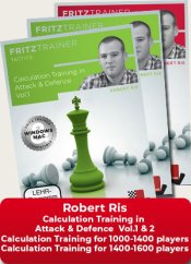 Calculation Training in Attack & Defence Vol.1 & 2  + Calculation Training for 1000-1400 & 1400-1600 players, Robert Ris (English)